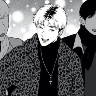 ✉️ leopard coat, anime style, manga, portrait, fashion, illustration telegram sticker