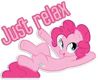 🥳 Pinkie Pie My Little Pony Just relax Dibujo animado, Pony, Relajación, Rosa, Amistad, Lindo, Personaje telegram sticker