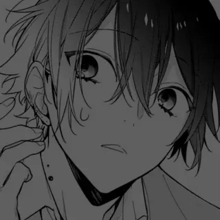 🪡 Anime, Manga, Anak laki-laki, Potret, Hitam putih, Ilustrasi telegram sticker