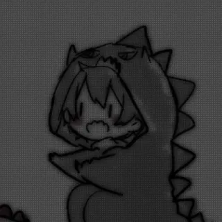🖤 Anime, Dinossauro, Fofo, Chibi, Desenho animado, Monstro telegram sticker