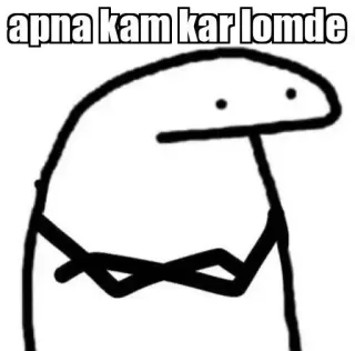 😂 apna kam kar lomde cartoon, text, hindi, offensive, slang telegram sticker