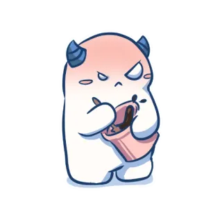 😡 cute, monster, drawing, illustration, cartoon, adorable telegram sticker
