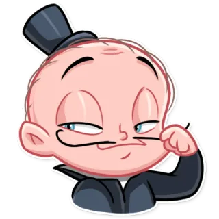 🧐 hoạt hình, nhân vật, mũ chóp cao, ria mép, ngớ ngẩn, hóm hỉnh telegram sticker