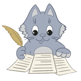 ✍ Katze, Schreiben, Stift, Papier, Cartoon, Tier whatsapp sticker