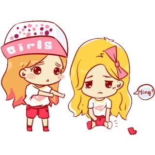 😔 Girls fofo, meninas, anime, amizade whatsapp sticker