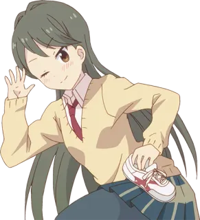 👋 Anime, Garota, Desenho animado, Personagem, Uniforme escolar, Correndo telegram sticker
