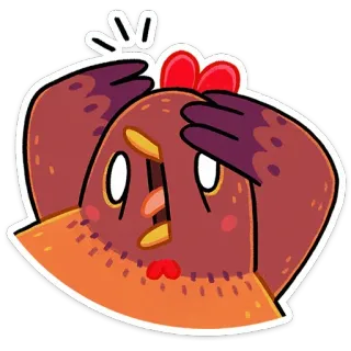 😱 chicken, cartoon, confused, animal, sticker telegram sticker