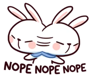 👎 NOPE NOPE NOPE 兔子, 不要, 可爱, 卡通, 动物, 表情, 不 telegram sticker