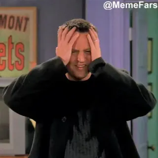 😨 Chandler Bing Friends แชนด์เลอร์, เฟรนส์, มีม, เครียด, กังวล, รีแอค telegram sticker