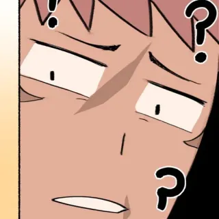 😐 zmieszany, pytanie, anime, wyraz, niepewny whatsapp sticker