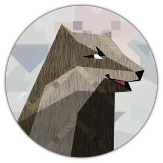 😶 wolf, animal, geometric, sticker, grey, wildlife telegram sticker