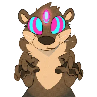 🌀 otter, cartoon, animal, furry, hypnotic, funny telegram sticker