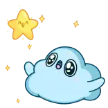 🤩 cloud, star, kawaii, cute, sparkle, cartoon telegram sticker