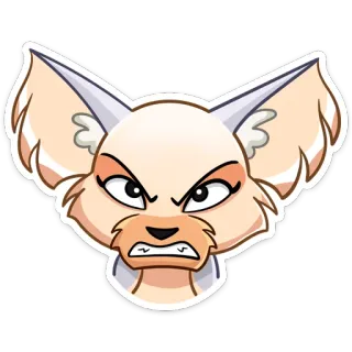 😡 Dibujo animado, Animal, Zorro, Enojado, Expresión, Pegatina telegram sticker