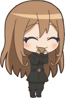 ☺️ Anime, Manga, Chibi, Uniforme militar, Personaje, Chica telegram sticker