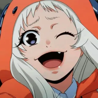 🕊 Runa Yomozuki Kakegurui 애니메이션, 캐릭터, 여자, 귀여운, 요모즈키 루나, 카케구루이 whatsapp sticker
