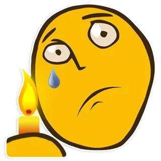 🕯 sedih, emoji, lilin, menangis, emosi, simpati, duka, air mata whatsapp sticker