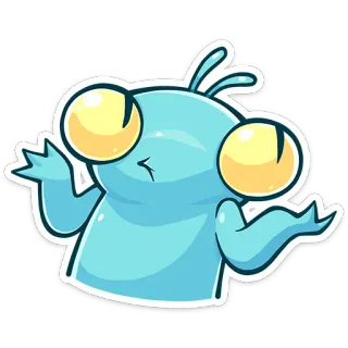 🤷‍♂ Инопланетянин, Монстр, Милый, Большие глаза, Смешной, Мультфильм telegram sticker