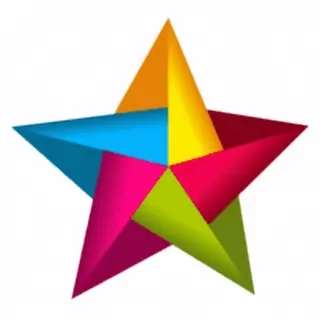 🌟 star, 3d, colorful, geometric telegram sticker