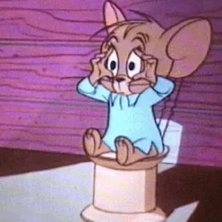 🌿 Jerry Tom and Jerry cartoon, mouse, discomfort, animated, cute telegram sticker
