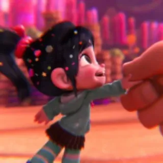 🩰 Vanellope von Schweetz Wreck-It Ralph Ralph el Demoledor, Vanellope, Disney, Película, Animación, Personaje telegram sticker