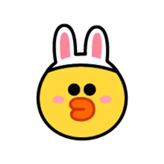 😋 Sally Line Friends sally, anatra, line friends, coniglio, carino, animale telegram sticker