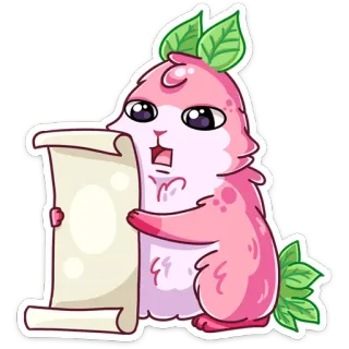 📖 animal, mignon, dessin animé, autocollant, volute, kawaii telegram sticker