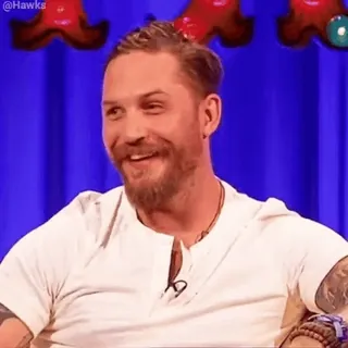 😂 Tom Hardy актер, мужчина, улыбка, знаменитость whatsapp sticker