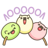 😂 ดังโงะ, ขนมญี่ปุ่น, น่ารัก, อาหาร, ของหวาน, คาวาอิ telegram sticker