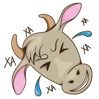 😂 XA XA XA XA Kuh, lachen, lustig, Tier, Cartoon, Humor, Gesichtsausdruck telegram sticker