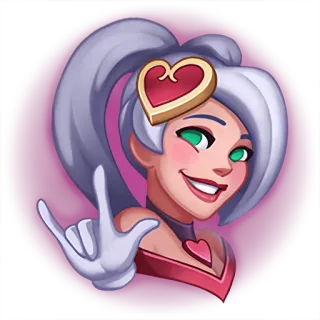 🤘 girl, cartoon, sticker, love, heart, white hair telegram sticker