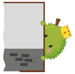 👀 Durian, Kawaii, Owoc, Słodkie, Naklejka telegram sticker