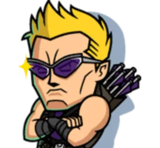 😎 Hawkeye Hawkeye, Marvel, Dessin animé, Super-héros, Avengers, Archer whatsapp sticker