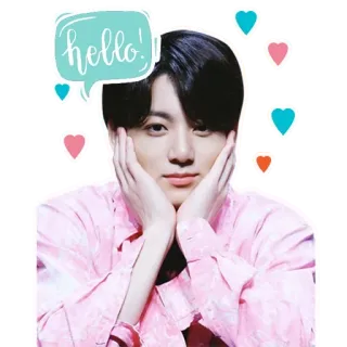 👋 hello! привет, здравствуйте, человек, мужчина, kpop, чонгук, bts whatsapp sticker