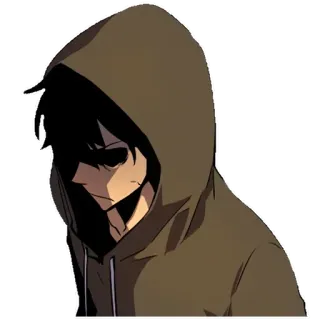 😡 Anime, Moletom com capuz, Personagem, Silhueta telegram sticker