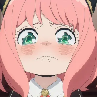 🌺 Anya Forger Spy x Family Anime, Cartone animato, Piangere, Triste, Personaggio, Anya, Spy x Family telegram sticker