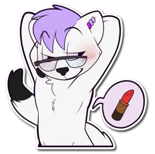 💄 adesivo, desenho animado, batom, animal, fofo, óculos, peludo telegram sticker