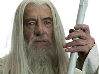 😐 Gandalf Lord of the Rings Gandalf, Lord of the Rings, wizard, staff telegram sticker