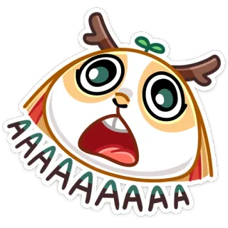 😲 AAAAAAA Dibujos animados, Animal, Lindo, Asustado, Kawaii telegram sticker