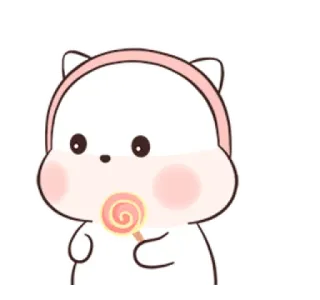 🍄 mignon, dessin animé, sucette, kawaii, ours, chibi telegram sticker