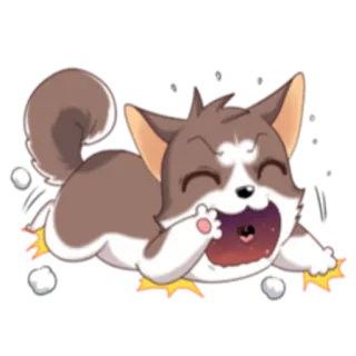 😂 anjing, hewan, kartun, ilustrasi, lucu, anak anjing whatsapp sticker