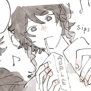 ☁️ sips Anime, Picie, Sok jabłkowy, Słodkie, Popija, Kreskówka, Sztuka telegram sticker