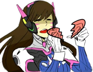 💔 D.Va Overwatch D.Va, Overwatch, patah hati, video game, sedih telegram sticker