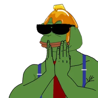 📈 Pepe the Frog เปเป้, กบ, มีมอินเทอร์เน็ต, เท่, แว่นกันแดด, น้ำผึ้ง telegram sticker