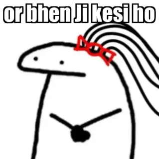 😂 or bhen Ji kesi ho hindi, greeting, flork, meme, cartoon telegram sticker