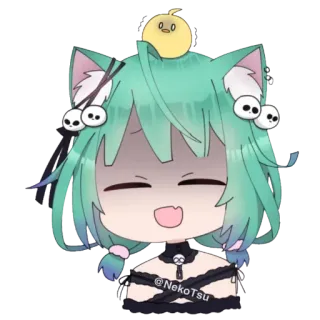 😓 @NekoTsu anime, gato, fofo, desenho animado telegram sticker