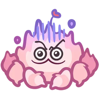 😤 괴물, 만화, 생물, 화난, 일러스트, 분홍색 telegram sticker
