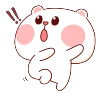 😱 мультфильм, медведь, милый, наклейка, в шоке, каваи telegram sticker