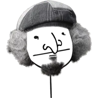 😐 face, hat, beard, drawing, funny telegram sticker