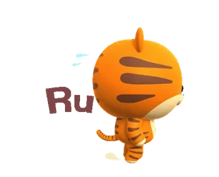 🏃♂ 老虎, 动物, 卡通, 可爱 telegram sticker